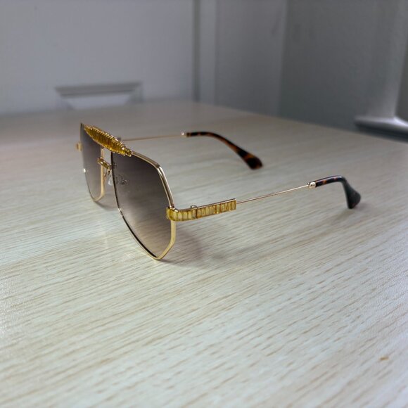 Gold Lens Aviator Sunglasses main image 5